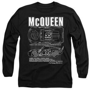 Cars Unisex Adult Lightning McQueen Outline T-Shirt / Black